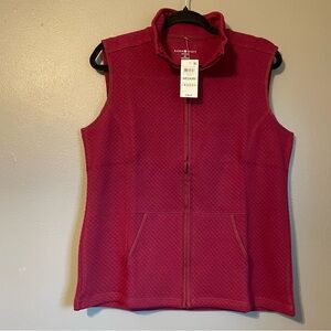 NWT Karen Scott Sport Fleece Med Purple Melbac Women’s Quilted Zip Vest Top $39!